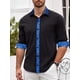 thumbnail image 3 of Camisa de vestir Barry.Wang negra para hombre de manga larga de negocios, 3 of 6