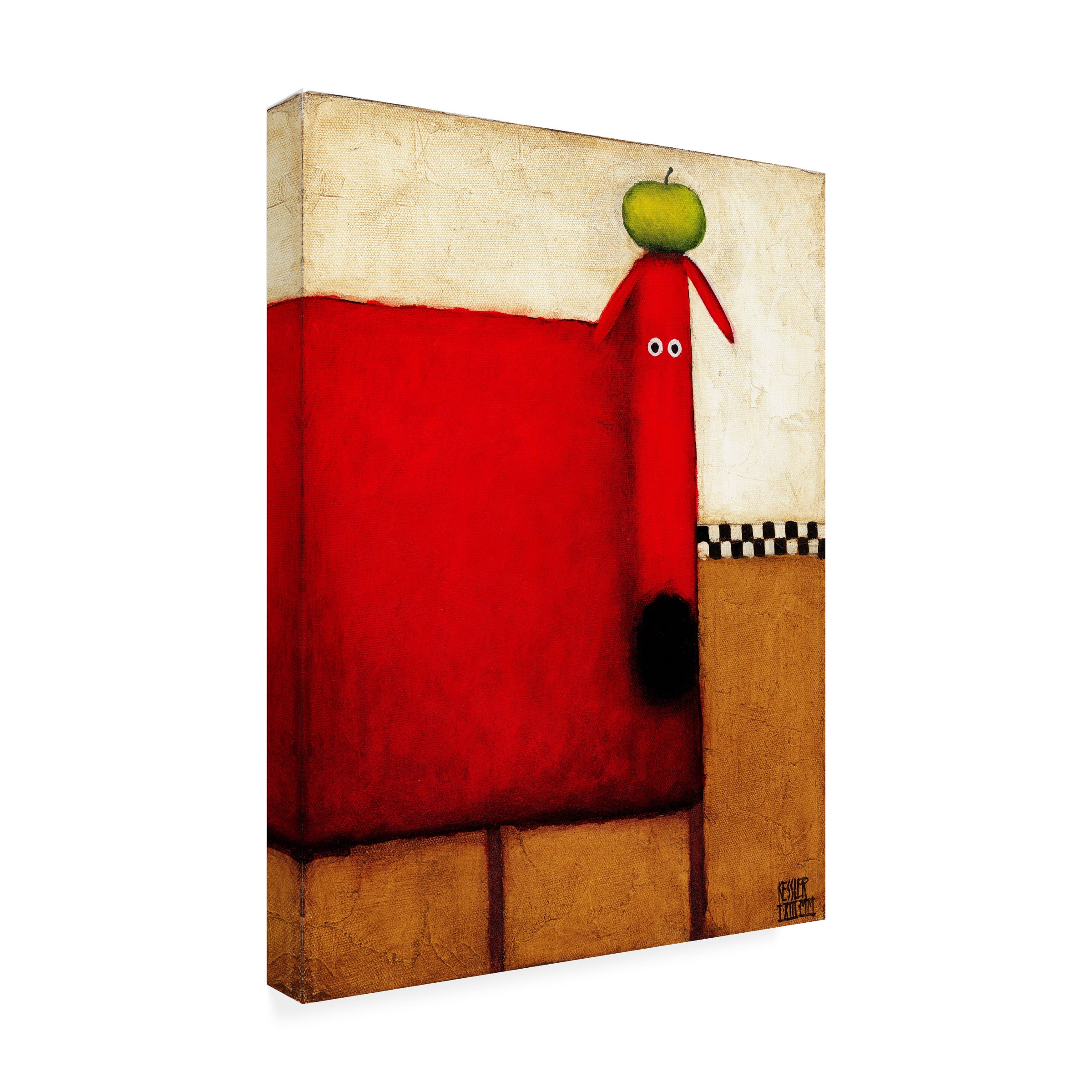 Trademark Fine Art Red Dog With Apple Canvas Art - Walmart.com