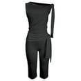 thumbnail image 4 of NMMUED Jumpsuits for Women Casual Strapless Jumpsuits for Women One Piece Jumpsuits for Women Capri Jumpsuits for Women Fitted Jumpsuits for Women Elegant Jumpsuits for Women, Black L, 4 of 7
