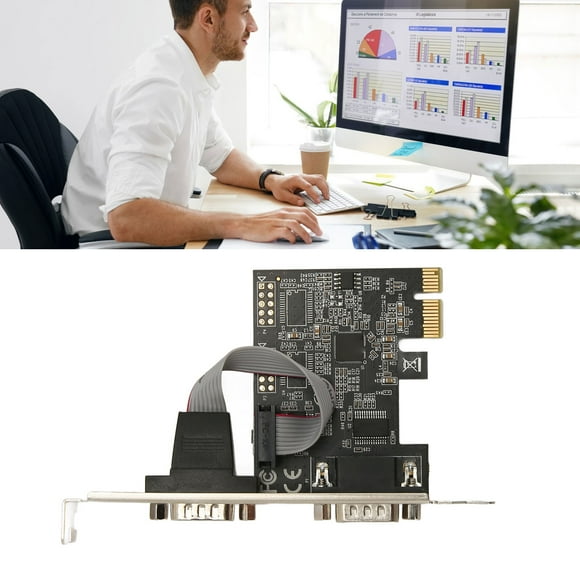 PCIe RS232 Serial Host Controller Card, PCIE X1 Interface Practical 2 Port PCIe Serial Expansion Card  for Linux for POS System