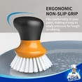 thumbnail image 5 of MR.Siga Dish Scrub Brush, Palm Brush Dish Scrubber with Grip, Nylon Brush,Orange, Pack of 2, 5 of 8