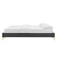 thumbnail image 4 of Platform Bed Frame, Queen Size, Velvet, Dark Grey Gray, Modern Contemporary Urban Design, Bedroom Master Guest Suite, 4 of 7