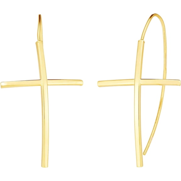 Floreo 14k Yellow Gold 39mm Cross Thread Drop Earrings