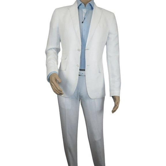 Men Premium 100% Linen Cocktail Suit by INSERCH Breathable and cool SU880 White
