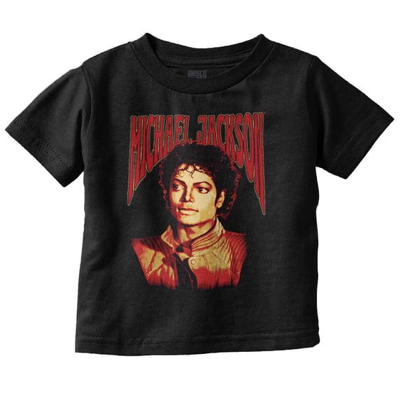 Michael Jackson Thriller Pop Portait Toddler Kids Crew Neck Graphic T-Shirt Brisco Brands 6M