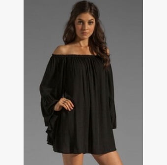 Ruffle Sleeve Chiffon Dress 