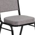 thumbnail image 3 of 4 Pk. HERCULES Series Crown Back Stacking Banquet Chair in Gray Fabric - Black Frame, 3 of 9