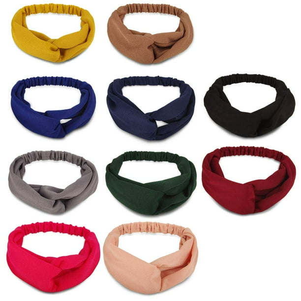 Xelparuc 10 Pack Headbands Women Hair Turban Headbands For Women Girls Elastic Solid Head Wraps Hair Bands Twisted Knot Headbands Cute Hair Accessories Update Solid Walmart Com Walmart Com
