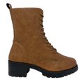 thumbnail image 2 of New Women's Lug Sole Platform Combat Ankle Bootie Lace up Side Zipper Bootie, 2 of 5