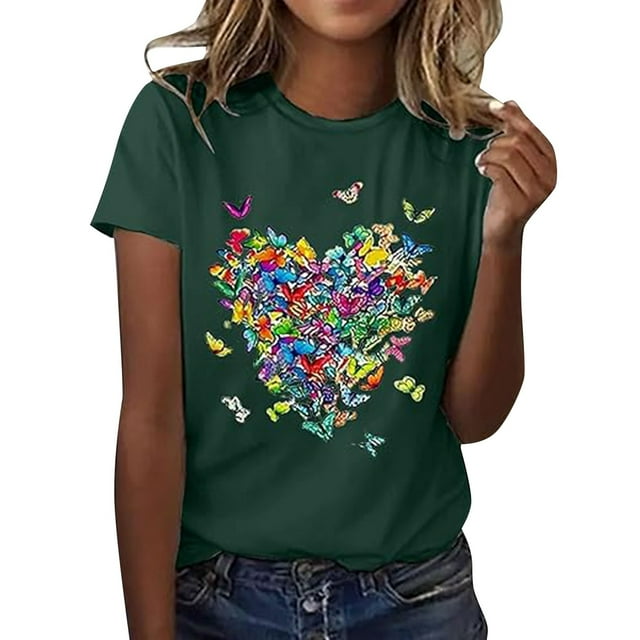 TINZ T-Shirt Décontracté à Col Rond à Manches Courtes Imprimé pour Femme Hauts d'Exercice T-Shirts à Manches Courtes pour Femme T-Shirts de Tennis Femme Chemise pour Femme T-Shirts à Manches Courtes en Spandex pour Femme T-Shirt Femme Été