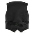 thumbnail image 2 of Alvivi Kids Boys Gentleman Vest V Neck Button Down Pointed Hem Birthday Party Suit Waistcoat Black 14, 2 of 6