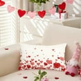 thumbnail image 3 of Valentines Pillow Covers 12x20 Velvet Valentines Pillows Heart Throw Pillows Coves,Valentine''s Decorations Lumbar Cushion Covers for Home Sofa Couch Red(4), 3 of 6