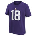 thumbnail image 2 of Youth Nike Justin Jefferson Purple Minnesota Vikings Player Name & Number T-Shirt, 2 of 3
