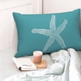 thumbnail image 2 of Coastal Pillow Covers 12x20 Set of 2 Aqua Teal Turquoise Coral Starfish Throw Pillows Nautical Ocean Decorations Summer Linen Beach Pillowcase Outdoor Decor Farmhouse Cushion Case for Couch, 2 of 6