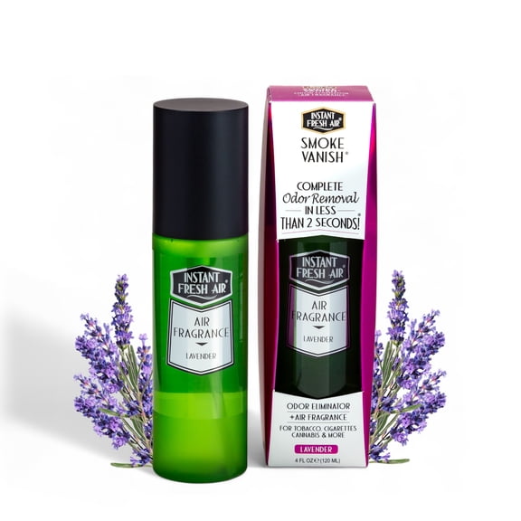 Instant Fresh Air Smoke Vanish - Smoke Odor Eliminator Spray - Removes Smokey Odor - Eco-Friendly - For Home, Car, Clothes - Lavender Scent - 4 oz.