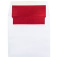 thumbnail image 1 of JAM 6 x 6 Square Foil Lined Invitation Envelopes, White with Red Foil, 50/Pack, 1 of 2