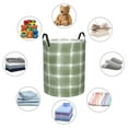 thumbnail image 6 of ZNDUO Round Laundry Basket, Waterproof Collapsible Laundry Baskets with Handles, Medium Size - Green Abstract Watercolor Ink Pattern, 6 of 8