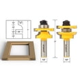 thumbnail image 2 of yonico 12241 rail and stile router bits with matched 2 bit round-over 1/2-inch shank, 2 of 2