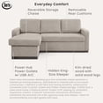 thumbnail image 4 of Serta Hayden Convertible Sectional Sofa, Taupe Woven Fabric, 4 of 10