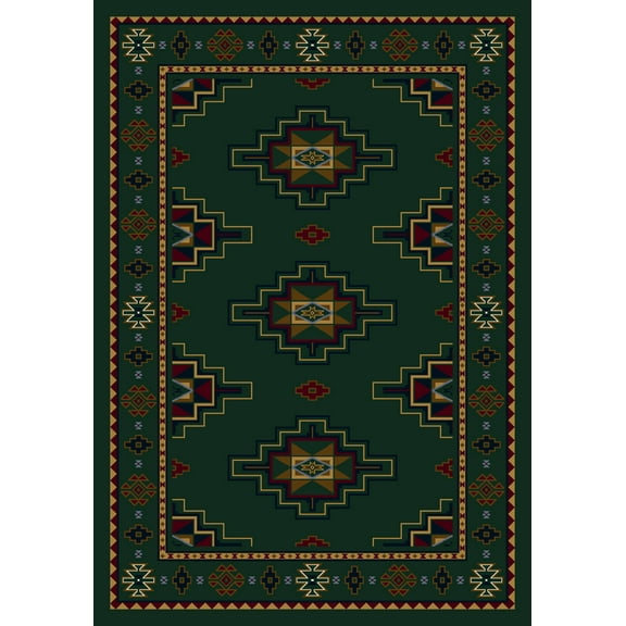 Milliken Signature Area Rug PRAIRIE STAR EMERALD Prairie Star Emerald 7' 7" x 7' 7" Square
