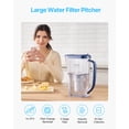thumbnail image 2 of VEVOR Water Filter Pitcher, 9 Cup 5-stage Water Filter Dispenser, Fast Filtration System with Filter Change Indicator, No BPA, Lasts 3 Months or 40 Gallons, Reduces Limescale, Lead, Chlorine, Odors, 2 of 9