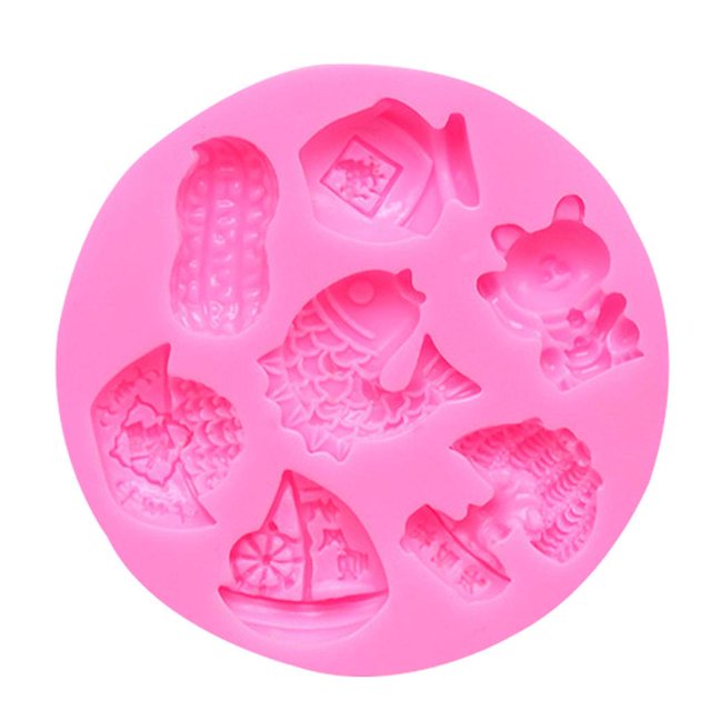 Molde de silicona con forma de cacahuete, molde para tarta artesanal, joyería de decoración de galletas Feliz Sencillez