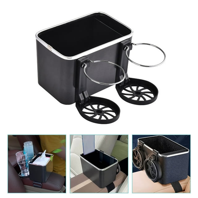 unbranded Caja Organizadora Para Con Soporte Para Papel Higiénico Y Expandidor De Portavasos Negro ABS