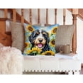 thumbnail image 3 of Bernedoodle Coussin Décoratif dans des Tournesols, 3 of 6