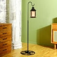 thumbnail image 2 of 34-55 Inch Adjustable Black Iron Shepherds Hook with Base Indoor Outdoor Wind Chime Stand Bird Feeder Stand Hanging Plant for Garden Plants Weddings Event Home Decor(1 Pcs), 2 of 6