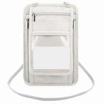 Neck Passport Wallet Bag Document Organizer Credit Cards Case Bag Grey
