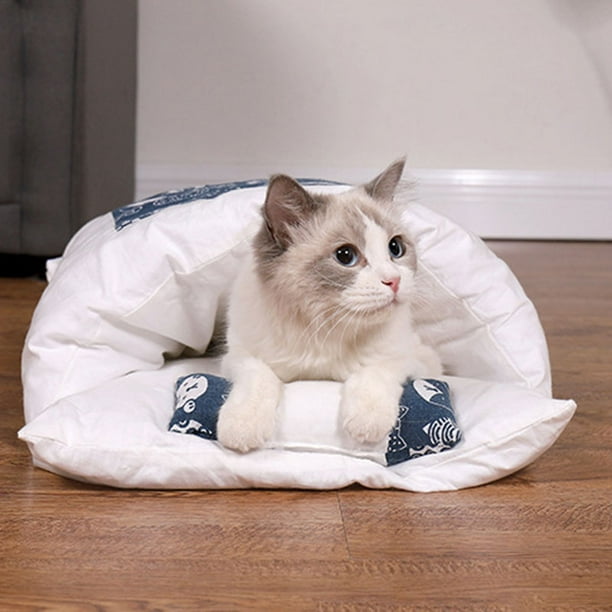 CAROOTU Warm Cat Sleeping Bag Removable Cat Bed Winter Warm Cat House Small Pet Bed