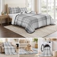 thumbnail image 6 of Quilts Twin XL Size, Black Checkered Soft Comforter Bedding Set for Bed, Summer Modern Minimalist Lightweight Quilted Bedspread with Pillow Cover(2 Pieces) for All Season, 68x98 Inch, 6 of 9