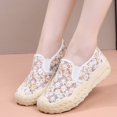 thumbnail image 3 of QWKLEAJ Women’s Floral Mesh Slip On Platform Sneakers Breathable Embroidery Mesh Shoes Non Slip Wedge Casual Walking Footwear for Summer Daily Outdoor Yellow 5, 3 of 6