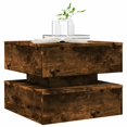 thumbnail image 4 of vidaXL Coffee Table with LED Lights Smoked Oak 50x50x40 cm, 4 of 5