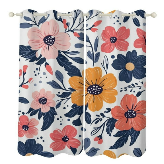 Curtains Darkening Blackout Curtains (2 Panels) Grommet Top Window for Bedroom And Living Room Bohemian Pattern