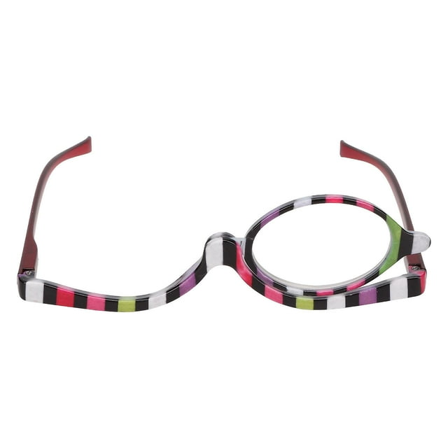 Lunettes grossissantes cosmétiques colorées rotatives à lentille unique pour le maquillage au quotidien +3,50