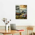 thumbnail image 3 of PIKWEEK Farmhouse Truck Canvas Wall Art, Vintage Old Truck Wall Art, Farmhouse Sunset Barn Canvas Art, Rustic Cattle Art Wall Decor Farmhouse, Couples Custom Canvas Painting, 3 of 5