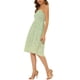 thumbnail image 4 of Vestido Floral de Tirantes Espagueti con Bolsillos para Mujeres Chic de Verano XS Verde Claro, 4 of 5