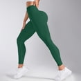 thumbnail image 4 of Duoif Women's High Waisted Yoga Pants Slim Fit Quick Drying Leggings Hip Lifting Texture Fitness Pants Womens Bottoms Green L, 4 of 7