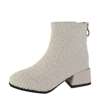 

Low Heel Zipper Glitter Soft Ankle Womens Fashion Zipper In Custom Ladies Walking Boots Shoes