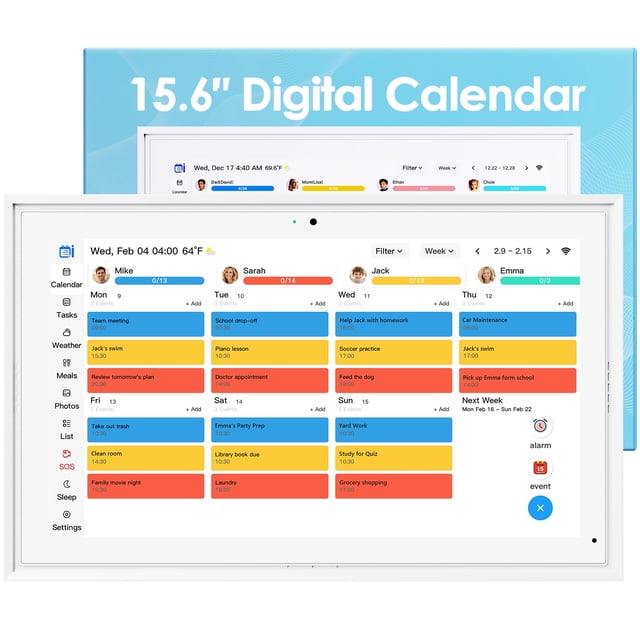 Calendario digital Laviay con pantalla táctil de 15,6" para la familia
