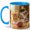 Blue, variant on Playful Kittens Coffee Mug, Yarn Ball Cat Lover Cozy Home Design, 11 oz Ceramic Cup