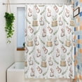 thumbnail image 3 of Cute Rabbits Shower Curtain Set, Waterproof Shower Curtains for Bathroom, Spring Eucalyptus Leaves Farmhouse Washable Fabric Cloth Bath Curtain for Bathtub Decoration with Hooks 72x78 Inches, 3 of 9