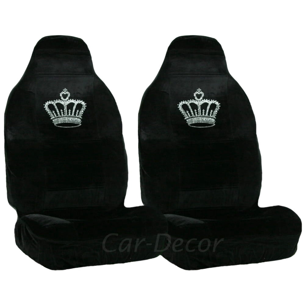 Rhinestone Princess Crown Car Seat Covers 2 Pc