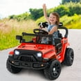 thumbnail image 2 of Gymax Kids Ride on Car Truck 12V Battery Powered Electric Vehicle w/ Foldable Mirrors Red, 2 of 10