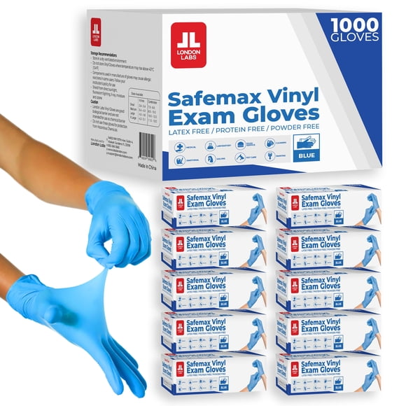 Guantes London Labs de vinilo sintético para examen, 1000 unidades, talla pequeña