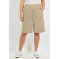 thumbnail image 2 of Roaman's Women's Plus Size Linen-Blend Pull-On Elastic Waist Shorts, 2 of 6
