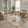 thumbnail image 2 of ODIKA Neutral Boho Vintage Retro Pastel Scroll Border Solid Chartreuse for Playroom, Bedroom, Reading Nook, Pet Friendly & Kids Safe Play, 2 of 7