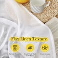 thumbnail image 3 of Bathroom Window Curtains, Rod Pocket Semi Sheer Linen Drapes Short Small Curtains Privacy with Light Filtering for Kitchen/Nursery, White, W52 x 45", 2 Panels, 3 of 5
