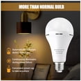 thumbnail image 5 of Emergency Rechargeable Light Bulbs 6 PCS, Keep Lighting When Power Failure, A21 9W 60W Equiv., Battery Operated Light Bulb with 1200mAh for Home Camping, Emergency Time 4-5 hrs(with Hook, Warm White), 5 of 8
